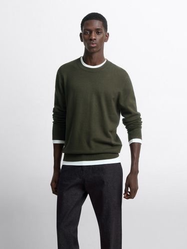 Pull col rond tricotage fantaisie - Devred - Modalova