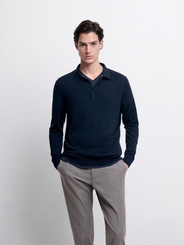 Pull col polo boutonné en laine Mérinos - Devred - Modalova