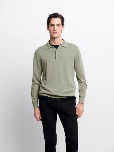 Pull col polo boutonné en laine Mérinos - Devred - Modalova