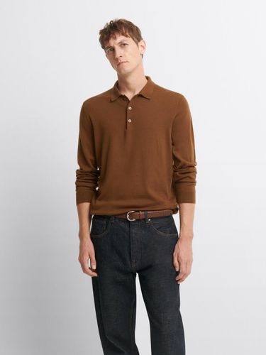 Pull col polo boutonné en laine Mérinos - Devred - Modalova