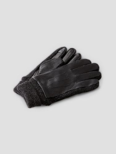 Gants bi-matière cuir et maille - Devred - Modalova