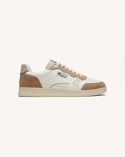 Baskets en cuir beige et camel - FAGUO - Modalova