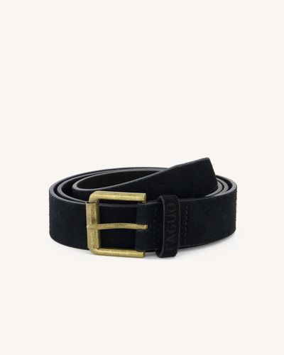 Ceinture en cuir suédé noir - FAGUO - Modalova