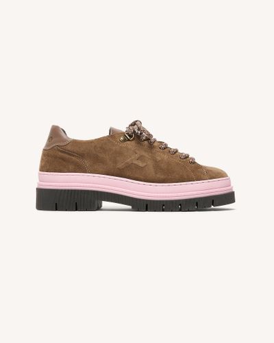Chaussures en cuir suède et cuir taupe - FAGUO - Modalova