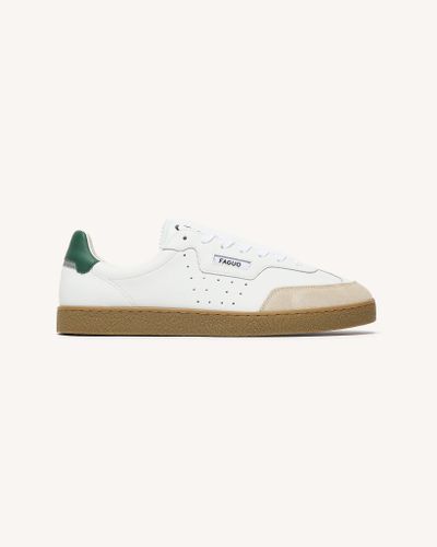 Baskets cuir blanc et vert - FAGUO - Modalova