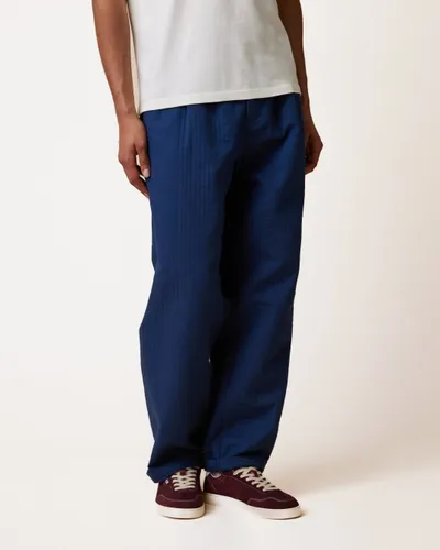 Pantalon droit bleu foncé coton bio - FAGUO - Modalova