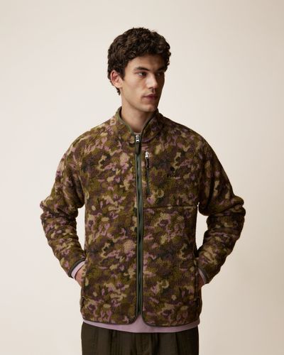 Veste polaire kaki et multicolore - FAGUO - Modalova