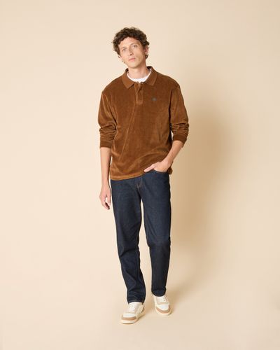 Polo manches longues camel coton bio - FAGUO - Modalova