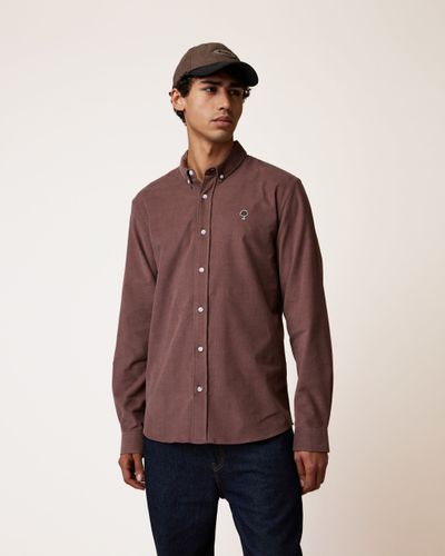Chemise en velours violet grisé - FAGUO - Modalova