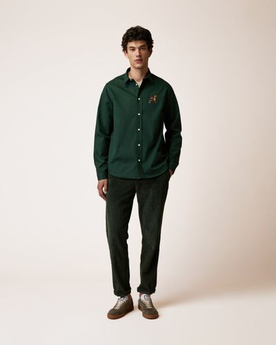 Chemise brodée vert forêt - FAGUO - Modalova