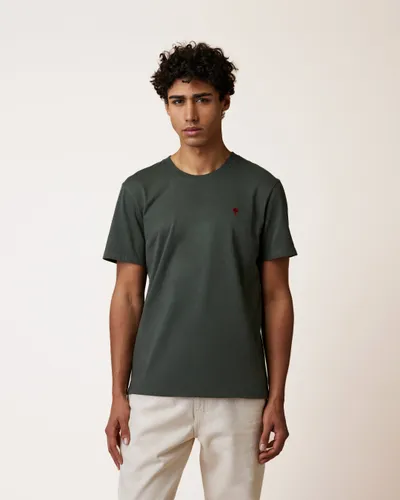 T-shirt vert foncé coton recyclé - FAGUO - Modalova
