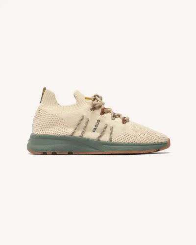 Baskets tencel blanc et kaki - FAGUO - Modalova