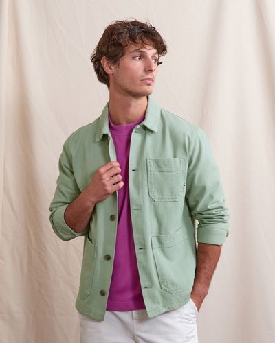 Veste en coton sergé vert clair - FAGUO - Modalova