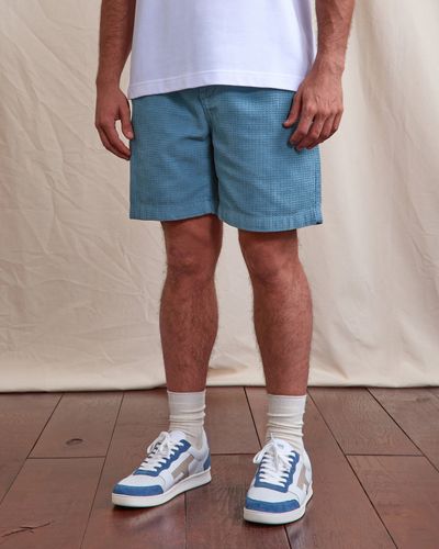 Short velours bleu moyen coton bio - FAGUO - Modalova