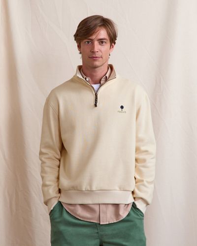 Sweat zippé col montant écru - FAGUO - Modalova