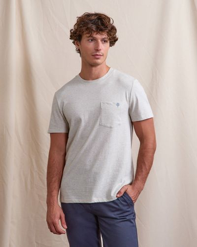 Tshirt rayé écru et bleu clair - FAGUO - Modalova