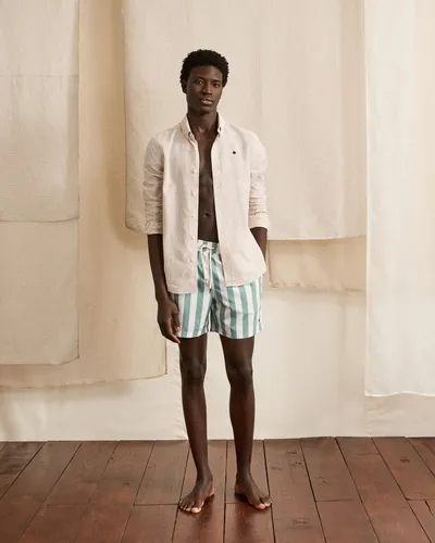 Short de bain minéral et écru - FAGUO - Modalova