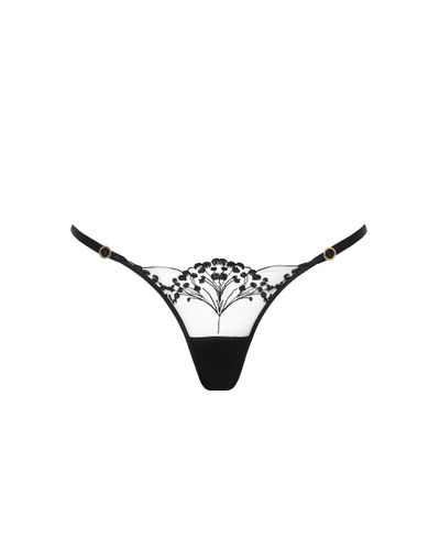 Marisa Embroidered Sheer Thong Black - Bluebella - US - Modalova
