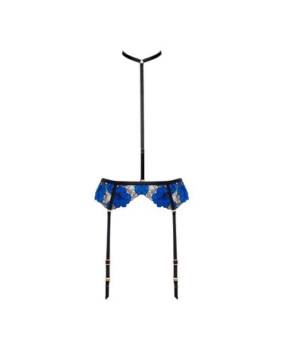 Sorento Garter Belt Harness with Detachable Collar Black/Blue - Bluebella - US - Modalova