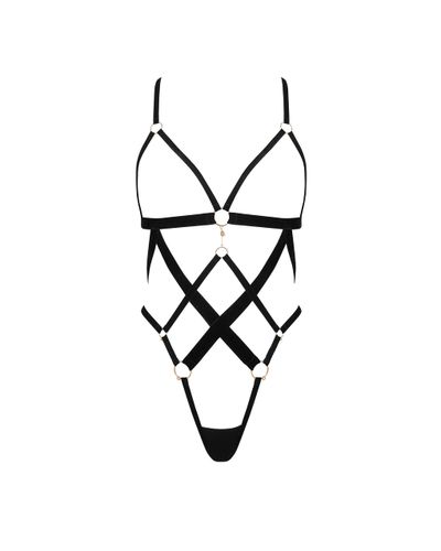 Simone Open Harness Bodysuit Black - Bluebella - US - Modalova
