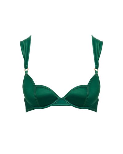 Octavia Satin Molded Bra Green - Bluebella - US - Modalova