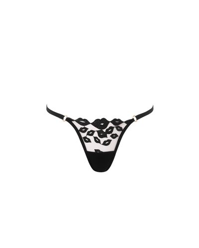 Marian Embroidered Thong Black - Bluebella - US - Modalova