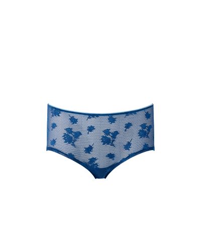 Lisa Embroidered Sheer Boy Short Navy Peony - Bluebella - US - Modalova