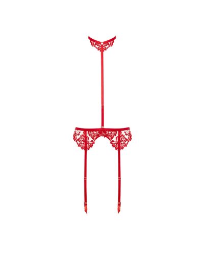 Samara Garter Belt Harness with Detachable Collar Red - Bluebella - US - Modalova