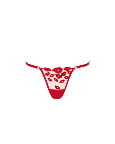Marian Embroidered Thong Red - Bluebella - US - Modalova