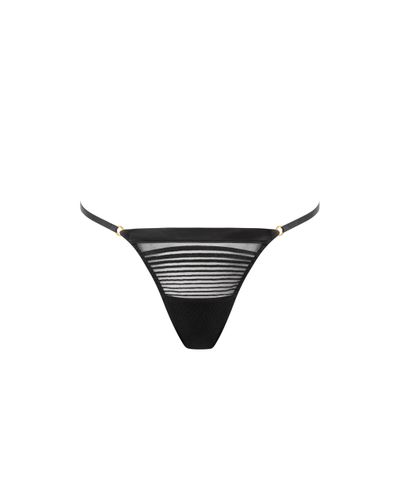 Flyn Embroidered Thong Black - Bluebella - US - Modalova