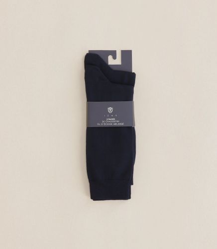 Pack de 2 chaussettes unies marine - IZAC - Modalova