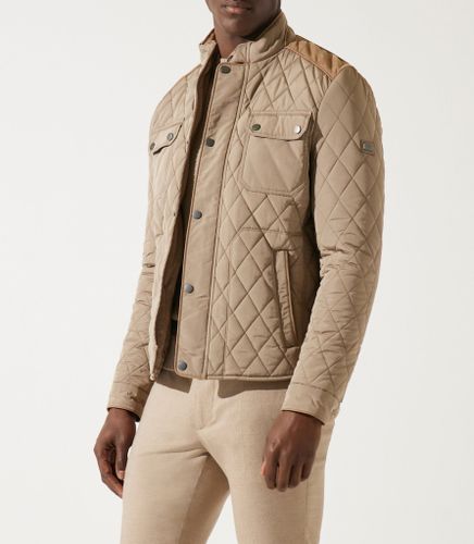 Blouson surchemise à col montant matelassé taupe MACEO - IZAC - Modalova