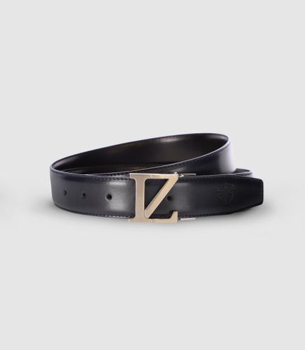 Ceinture réversible avec plaque en métal marine - IZAC - Modalova