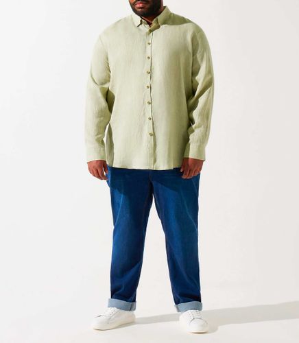 Chemise unie kaki en lin KISSBT - IZAC - Modalova