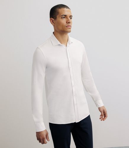 Chemise slim en maille blanche - IZAC - Modalova