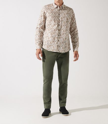 Chemise à imprimé floral kaki JACKIBT - IZAC - Modalova