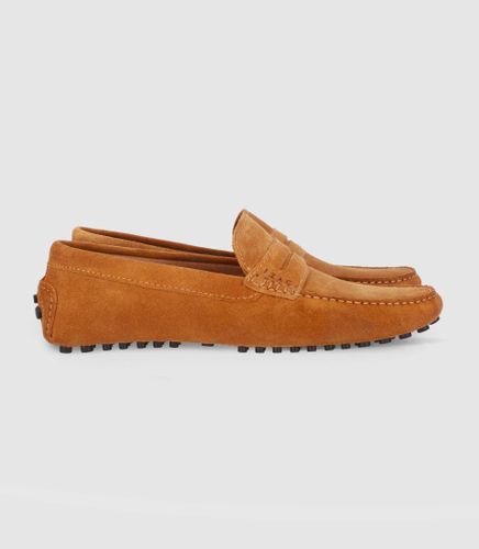 Mocassin en croute velours CAMEL - IZAC - Modalova