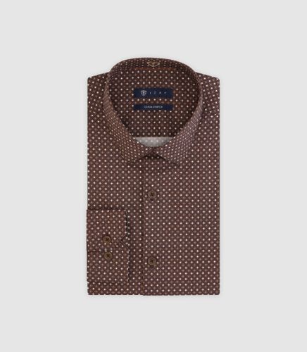 IZAC - Chemise à pois marron - IZAC - Modalova