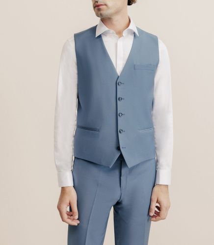 Gilet de costume en laine majoritaire ciel - IZAC - Modalova