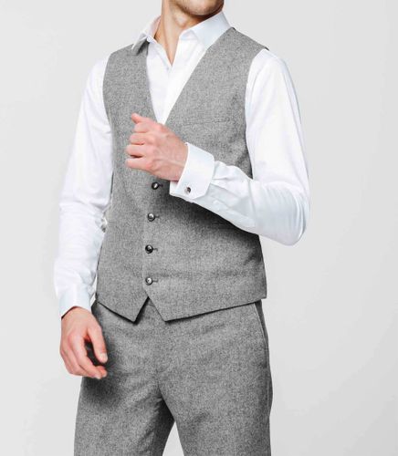 Gilet de costume tweed clair - Izac - Modalova