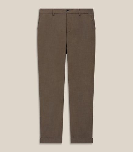 Pantalon chino taille elastique camel - IZAC - Modalova