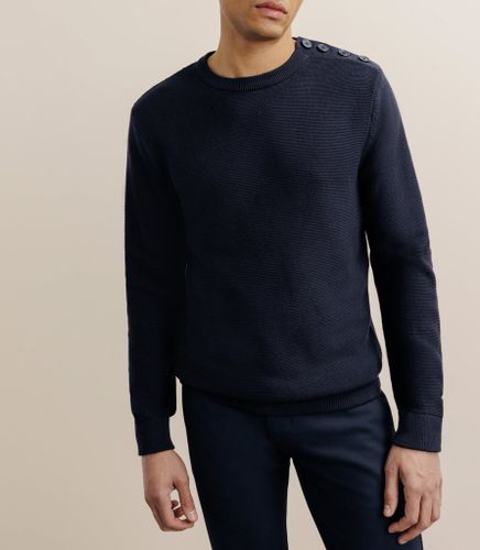 IZAC - Pull col rond marine - IZAC - Modalova