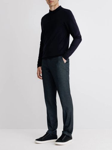 Pull col zippé en maille marine - IZAC - Modalova