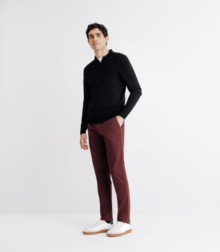 Pull col zippé en maille noir - IZAC - Modalova