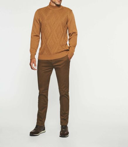 Pull col montant camel BELLINO - IZAC - Modalova