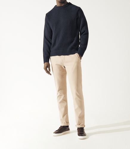 IZAC - Pull col rond rayé marine - IZAC - Modalova