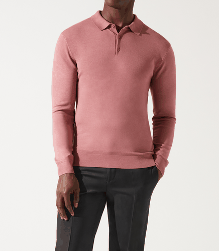 IZAC - Pull col polo rose vieilli - IZAC - Modalova