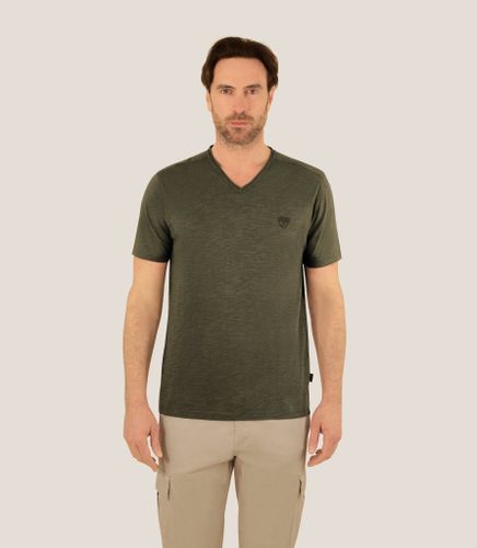 IZAC - T-shirt col V kaki - IZAC - Modalova