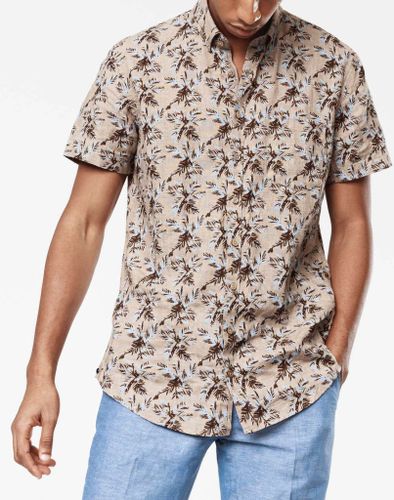 Chemise imprimée en lin manches courtes - Izac - Modalova