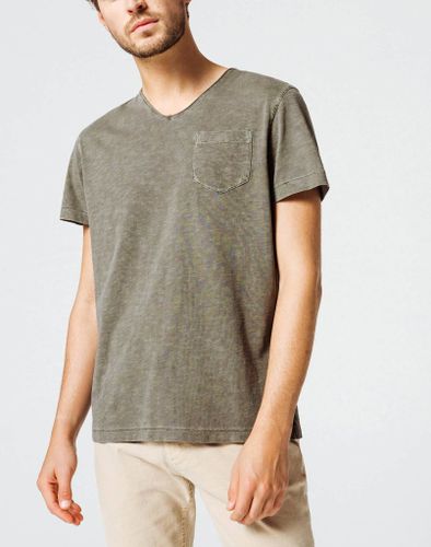 IZAC - T-Shirt Col V Kaki - Izac - Modalova